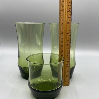 Vintage Olive Green Libbey Glassware 