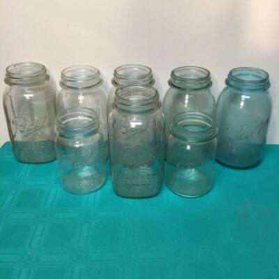 Lot of Eight Vintage Mason Jars (Set 9)