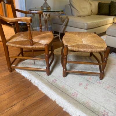 403: Cherry French Country Living Fireside Chair with Ottoman 