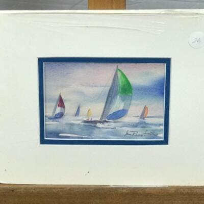 E - 234 Jean Ranney Smith Original Watercolor Paintings “Seascape”