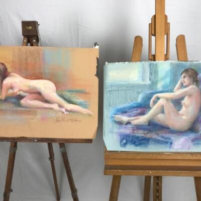 E - 244 Jean Ranney Smith Original Pastel Art Nude Portraits