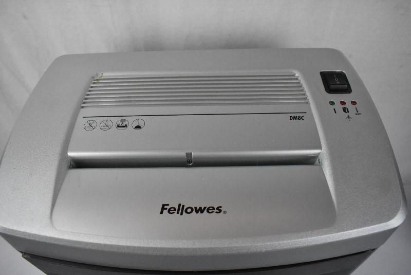 8 Sheets Paper Shredder by Fellowes. Includes collection bin. Model