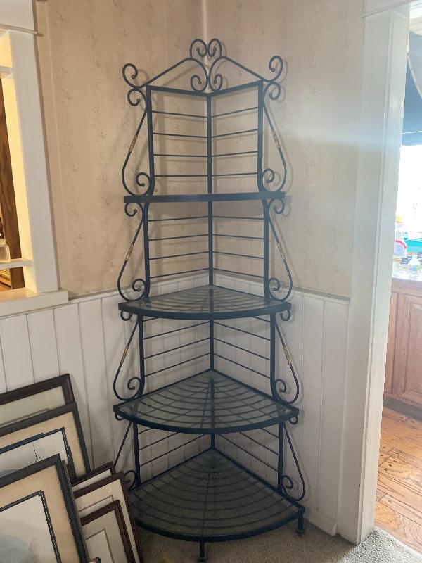 Black Metal Corner Bakers Rack EstateSales