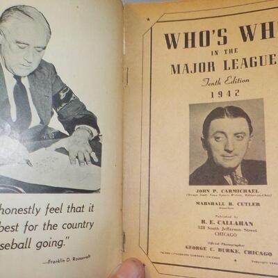 " 1941 and 1942 Who's Who of the Major leagues.".