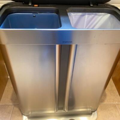 433: Simple Human Double Stainless Steel waste can 