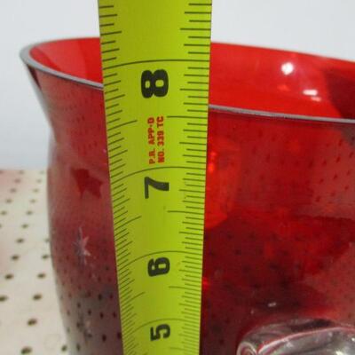 Lot 68 - Art Deco Red Glass Ice Bucket & Glass