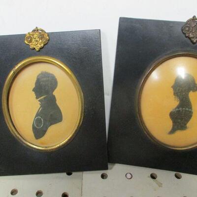 Lot 71 - Vintage Silhouette Pictures With Bubble Glass
