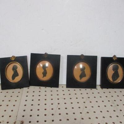 Lot 71 - Vintage Silhouette Pictures With Bubble Glass