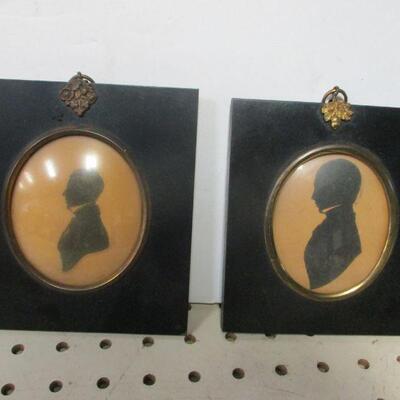 Lot 71 - Vintage Silhouette Pictures With Bubble Glass