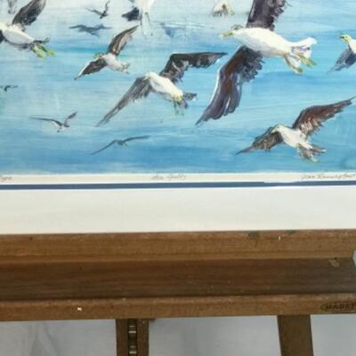 E - 247 Jean Ranney Smith Mono Type Art “Seagulls” and “Ocean”