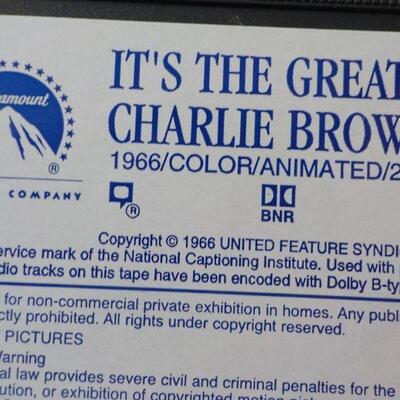 " 1966 It's the Great Pumpkin VHS , Charlie Brown".