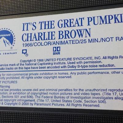 " 1966 It's the Great Pumpkin VHS , Charlie Brown".