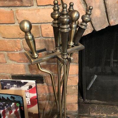 #86 Bronze Fire Place Set with Stand 