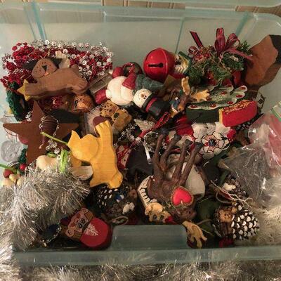 #181  Plastic BOX of Christmas Ornaments