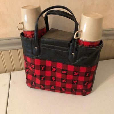 #185 VINTAGE Thermos and Bag 