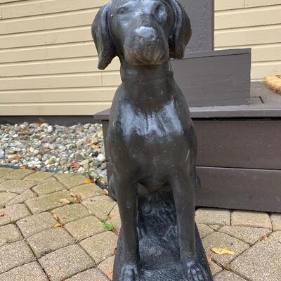 2 Solid stone Labrador statues