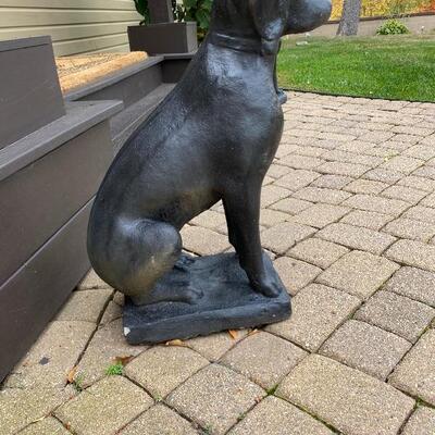2 Solid stone Labrador statues