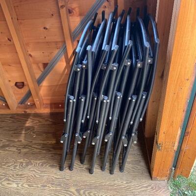 6 matching metal chairs