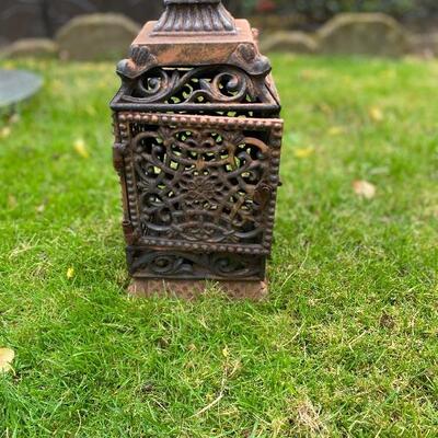 3 antique metal Indonesian candle holders
