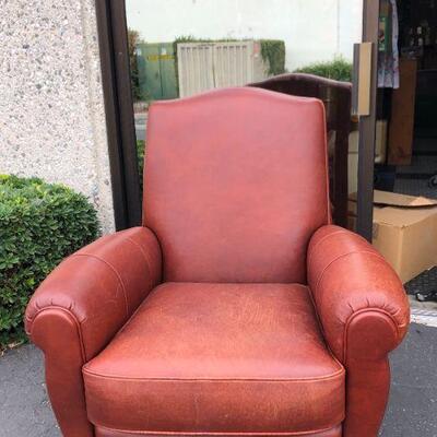 Ethan Allen Red leather arm chair