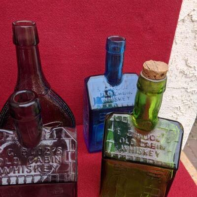 Antique whiskey bottle collection 