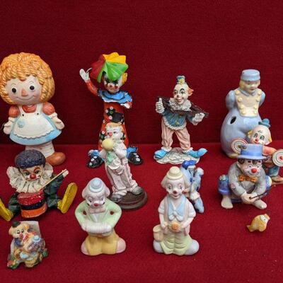 Vintage clown figurine collectibles
