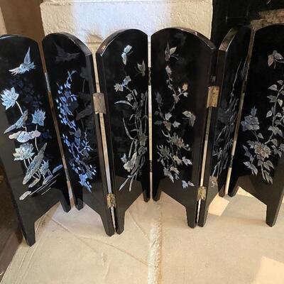 Miniature Asian folding screen