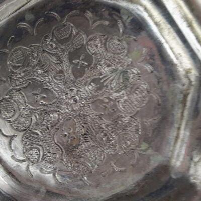 Metal Floral Embossed Ashtray