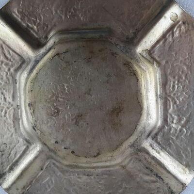 Metal Floral Embossed Ashtray