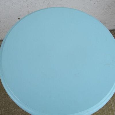 Lot 3 -Aqua Round Side Table 19 1/2