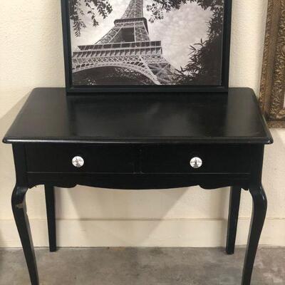 Lot 35 Black Vintage Desk with Paris Theme