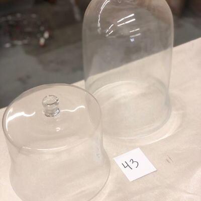 Lot 43 NWT Glass Domes/Cloche Covers