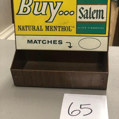 Lot 65 Vintage Salem Cigarette Match Display
