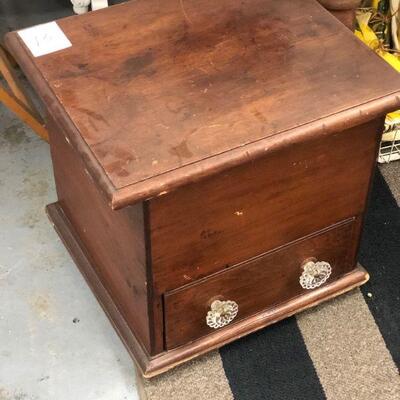 Lot 73 Antique Commode w/ Storage Drawer