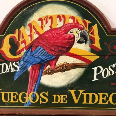 Lot 75 Vintage Cantina Hand Painted Lrg. Sign