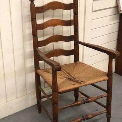 Lot 90 Vintage Ladder Back Arm Chair