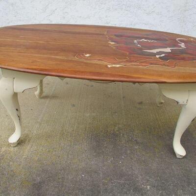 Lot 9 - Artist Signed Carved Coffee Table 45