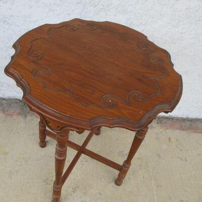 Lot 18 - Solid Wood Table with Decorative Scroll Design 24