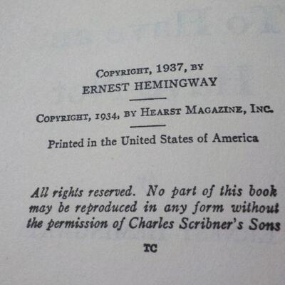 ' To Have and Have Not" by Earnest Hemmingway.