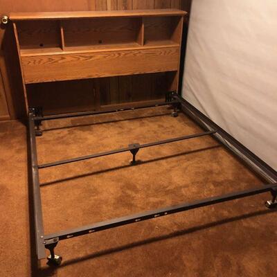 #226 Queen Full Book case Headboard with bed Frame 