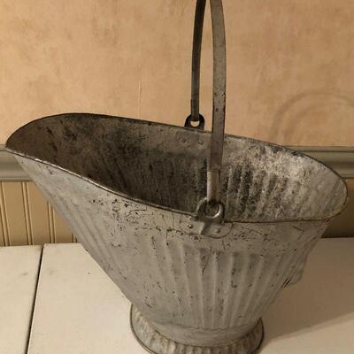 #240 Antique Coal Skuttle Ash Bucket 