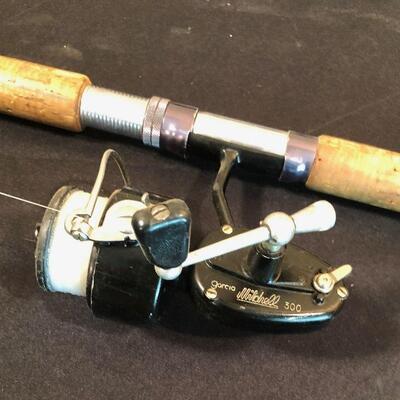 #272 Fishing Pole Mitchell 300 Reel And Vintage fishing Rod