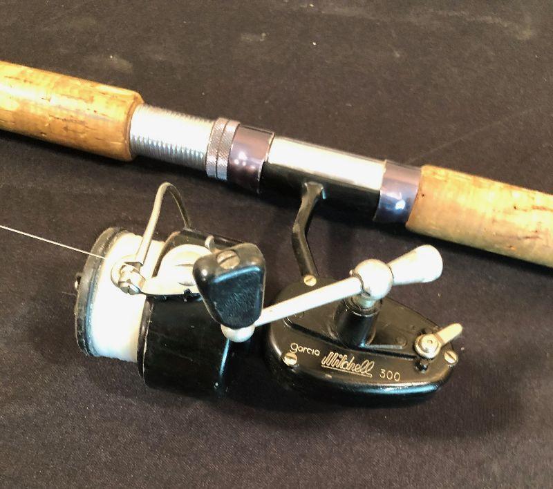 #272 Fishing Pole Mitchell 300 Reel And Vintage fishing Rod