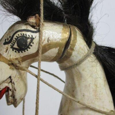 Lot 54 - Wooden Hand Made Painted Marionette Puppet Horse