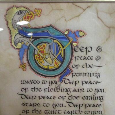 Lot 57 - Framed Irish Celtic Blessing Hand Lettered by Artist Kevin Dillon 