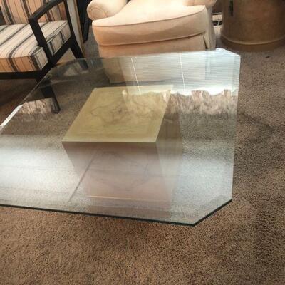 Matching Glass Top Coffee Table