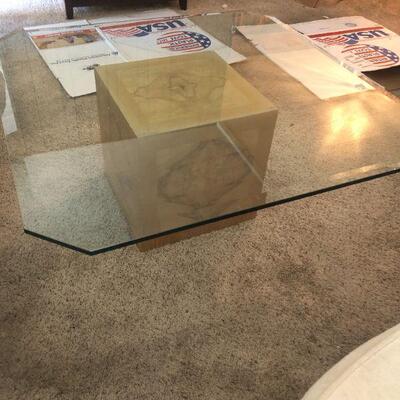 Matching Glass Top Coffee Table