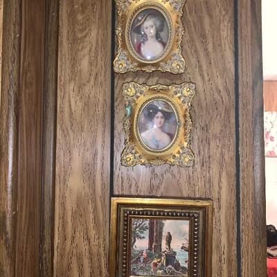 4 Antique Miniature Victorian/Edwardian Portraits