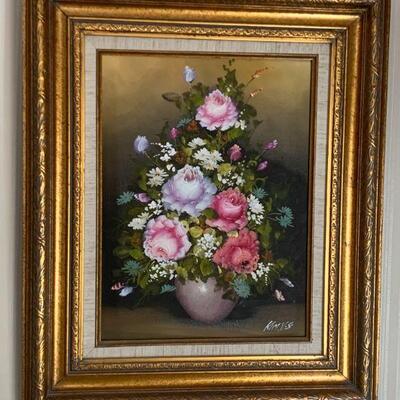 2 Original Kim Y.S. Floral Bouquet Paintings