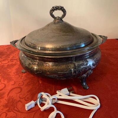 Vintage Electric Silver Plated Warming Dish